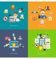 bank security 4 flat icons banner vector image vector image