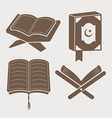brown book islamic silhouette collection vector image