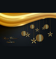 christmas luxury holiday banner with golden balls vector image vector image