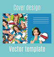 cover design with popart women pattern vector image