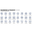 simple set business and finance line icons vector image