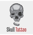 skull tattoo with separated smiling jaw vector image