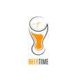 beer glass time concept design on white background vector image