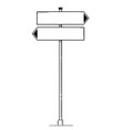 cartoon drawing of empty or white left and right vector image