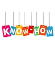 colorful hanging cardboard tags - know-how vector image