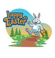 easter bunny carry basket of eggs vector image