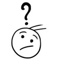 cartoon of male face with question mark vector image
