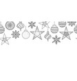 christmas ornaments seamless border black vector image vector image