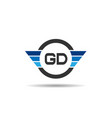 initial letter gd logo template design vector image