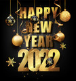 2022 new year holiday card with gold christmas vector image vector image