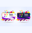 27 years pop anniversary modern design elements vector image