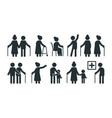 elderly people symbols old persons stylized vector image