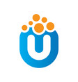abstract u bubble logo vector image