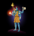 lord shiva on dark background vector image vector image