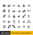 set of currency and business icon isolated vector image