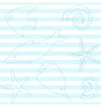 striped seamless pattern with sea life vector image vector image