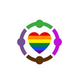 symbol heart with flag lgbt pride vector image