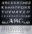 vintage alphabet set on background vector image