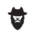 isolated silhouette face black beard pirates logo vector image vector image