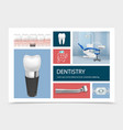 realistic dentistry elements composition vector image
