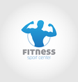 fitness sport center logo blue vector image