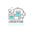 line symbol of moving logo bunch of things vector image