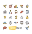 start up motivation brainstorming color icon set vector image