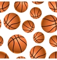 many realistic basketball balls on white seamless vector image vector image
