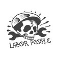 skull worker with an instrument vector image vector image