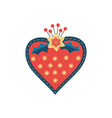 christmas decorative heart love symbol icon vector image