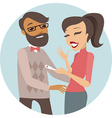 couple with positive pregnancy test vector image vector image