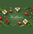 merry christmas and happy new year background vector image vector image