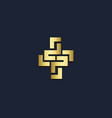 shape maze abstract gold logo vector image