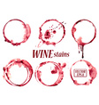 watercolor wine stains icons vector image