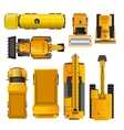 construction machines top view vector image