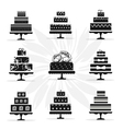 birthday and wedding cakes in vintage style vector image