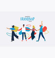 friendship day card diverse friends together vector image