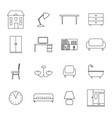 furniture and home decor icons vector image