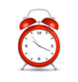 realistic red alarm clock 3d vector image