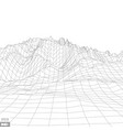 wireframe landscape on white background abstract vector image