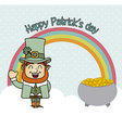 patricks day with rainbow and coins vintage vector image