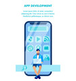 smartphone app development banner template vector image