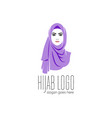 beautiful woman wearing colorful hijab icon hijab vector image vector image