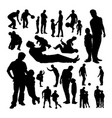 father and son silhouettes vector image