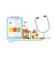 medical set of objects tablets medicines vector image