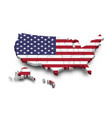 united states america map and flag 3d shape vector image