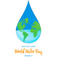 world water day earth concept for environment care vector image