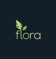 flora logo typography leaf green vector image