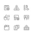 set line icons payment vector image vector image