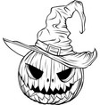 halloween pumpkin in hat graphic object vector image